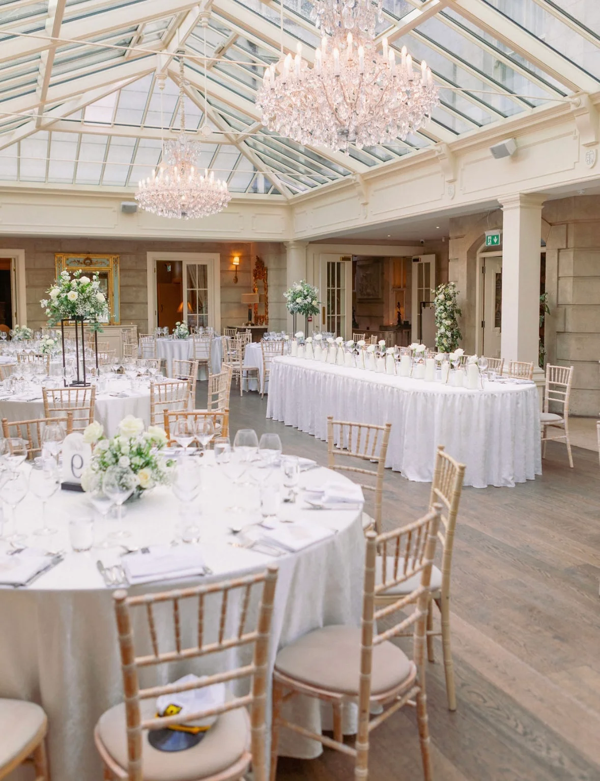 wedding venue with stunning white wedding roses