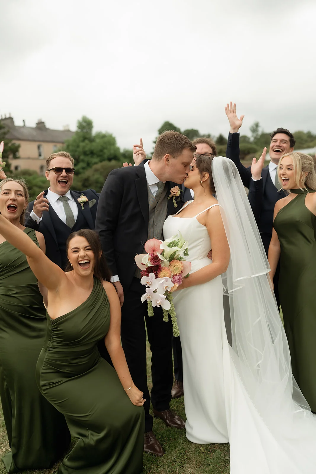 Hannah and George get married at Larchfield Estate wedding florals by Willow & Sage